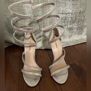 CALL IT SPRING Silver Rhinestone stiletto jewels Sandals